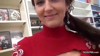 A Horny Construction Worker Gets Fucked And Ejaculated Inside A Video Store In This Explicit Scene