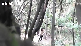 Japanese Mature Man Has Sex With A Prostitute In A Wooden Location
