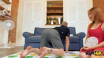Fetish Fun: Babe Plays Twister Before Giving An Anal Blowjob